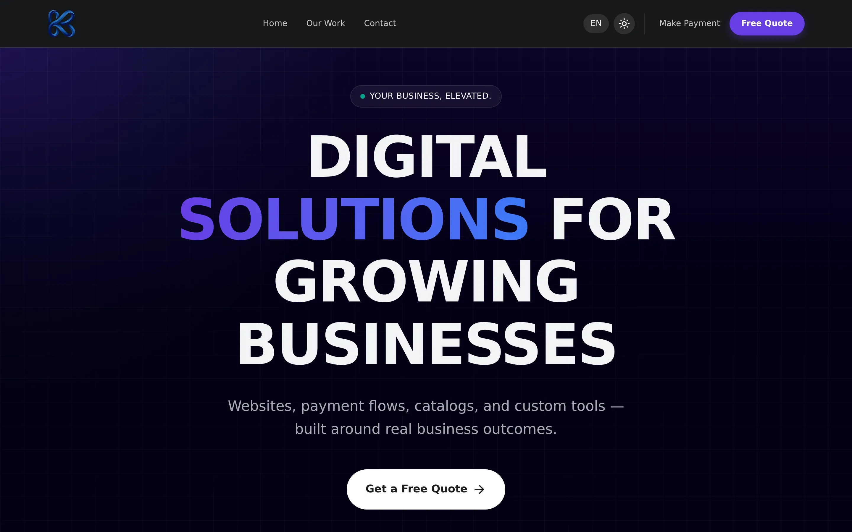 kuberiq.com — Company site — bilingual, theming, bot protection